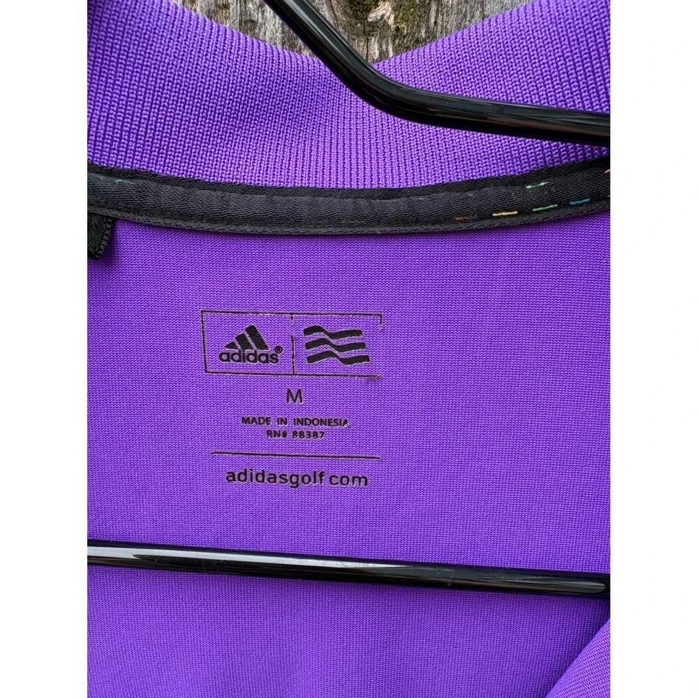 Adidas Golf Mens Purple Short Sleeve Performance Polo Shirt Medium RN 88387